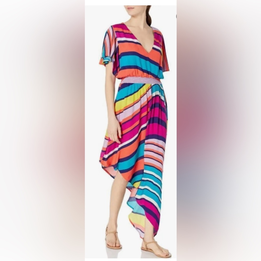 Trina Turk Catch A Wave Cover-up Maxi Dress NWT Size Small